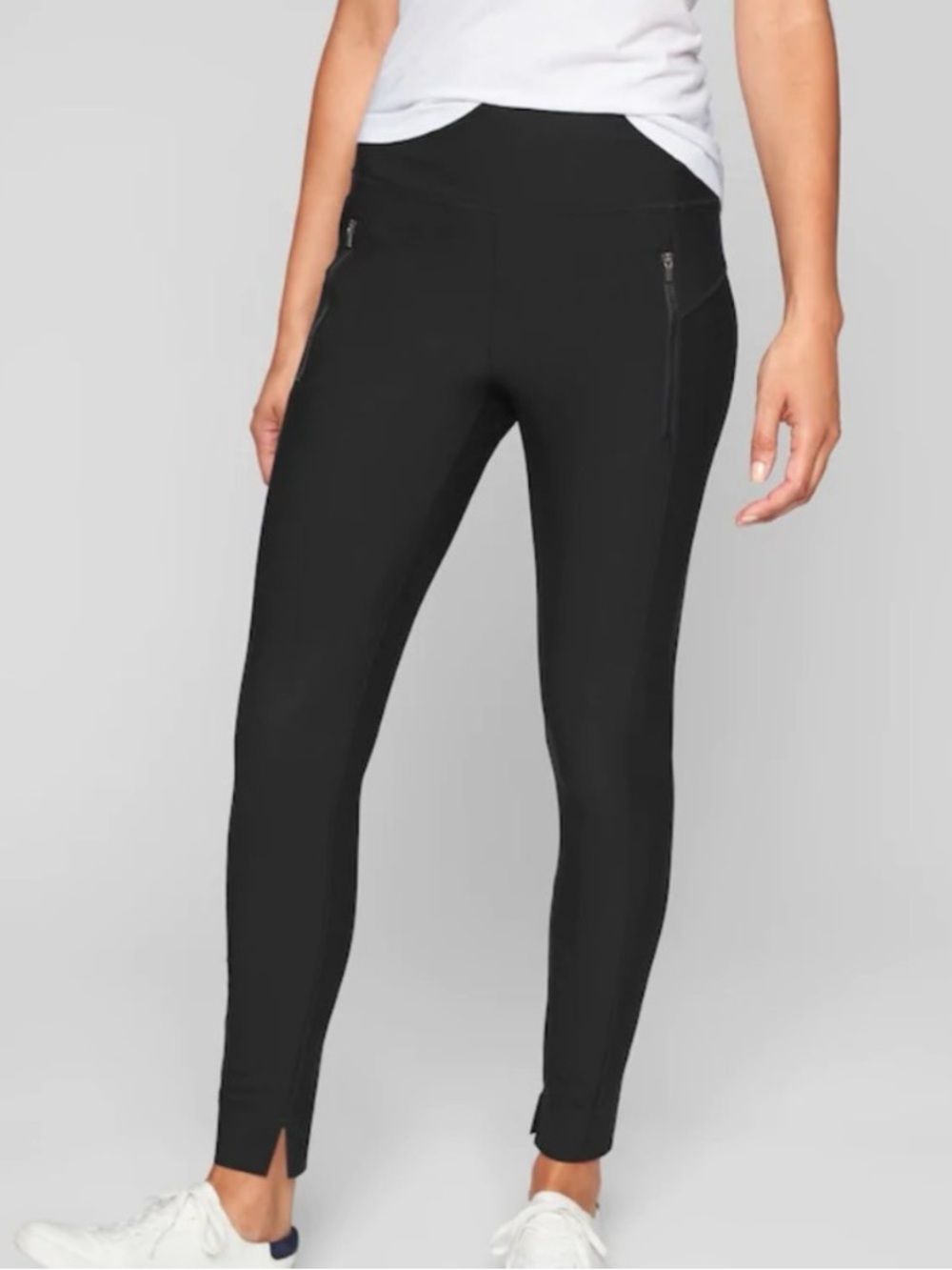 Athleta Stellar Tights Black Size Small Skinny Ankle Pants Zip Pockets